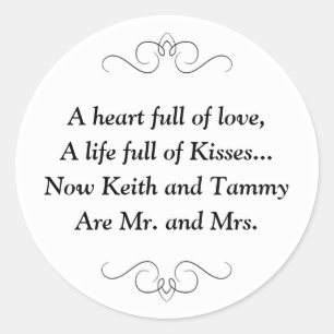 Sticker Rond Nouveau Poème M. et Mme Mariage