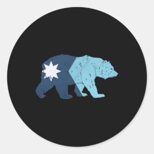 Sticker Rond Nouveau porteur de drapeau de l'État du Minnesota