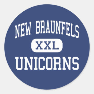 Sticker Rond Nouveaux Braunfels - Unicornes - Élevé - Nouveaux 