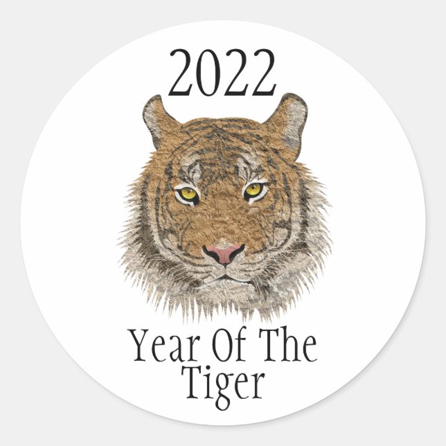 Sticker Rond Nouvel An chinois 2022 | Année du tigre (Devant)