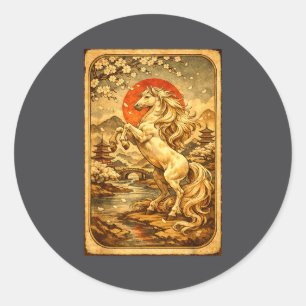 Sticker Rond Nouvel An chinois 2026 du Cheval Nouvel An lunaire