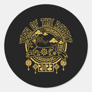 Sticker Rond Nouvel An lunaire chinois du lapin