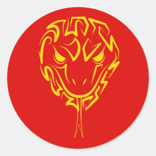 Sticker Rond Nouvel An Lunaire Chinois du Serpent 2025 4723 Boi