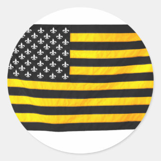 Sticker Rond Nouvel Orléans NOLA Black and Gold American USA