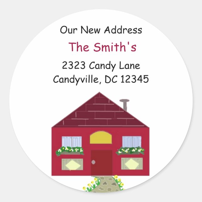 Sticker Rond Nouvelle adresse (Devant)