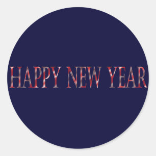 Sticker Rond nouvelle année heureuse
