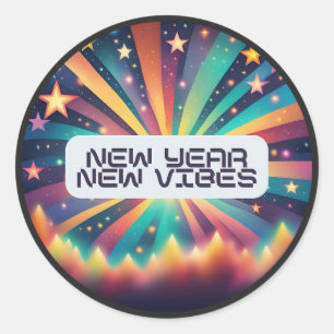 Sticker Rond Nouvelle année Vibes