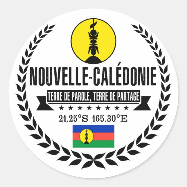 Sticker Rond Nouvelle-Calédonie (Devant)