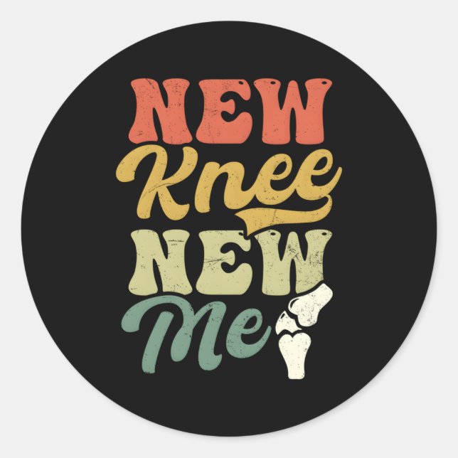 Sticker Rond Nouvelle chirurgie du genou New Me Knee (Devant)