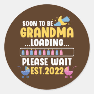 Sticker Rond Nouvelle Grossesse Amusante Grand-Mère Faire-part 
