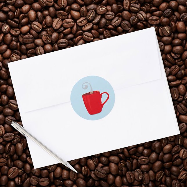 Sticker Rond Nouvelle journée de café Mug (Créateur téléchargé)