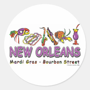 Sticker Rond Nouvelle-Orléans - Amusants