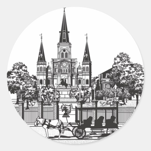Sticker Rond Nouvelle-Orléans, Louisiane (Devant)