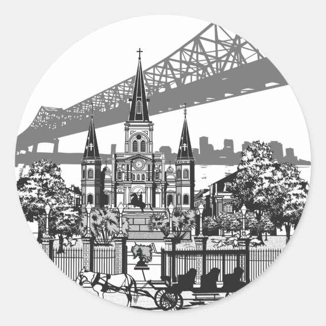 Sticker Rond Nouvelle-Orléans Louisiane (Devant)