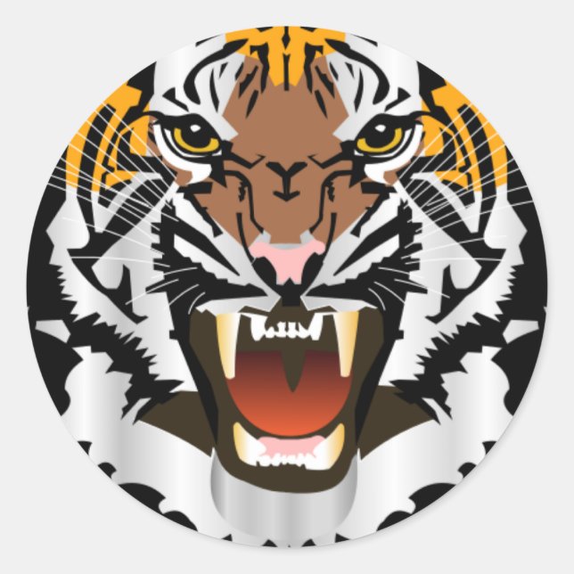 STICKER ROND NOUVELLE TÊTE DE TIGER (Devant)