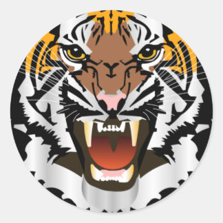 STICKER ROND NOUVELLE TÊTE DE TIGER