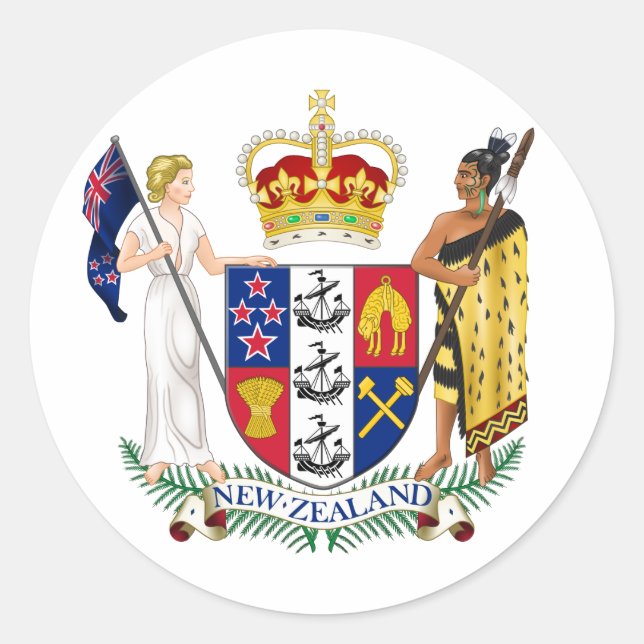 Sticker Rond Nouvelle-Zélande (Devant)