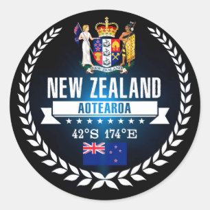 Sticker Rond Nouvelle-Zélande