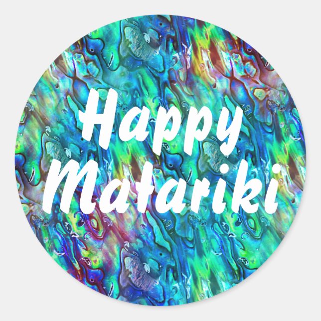 Sticker Rond Nouvelle-Zélande Abalone Paua Shell Motif 1 (Devant)