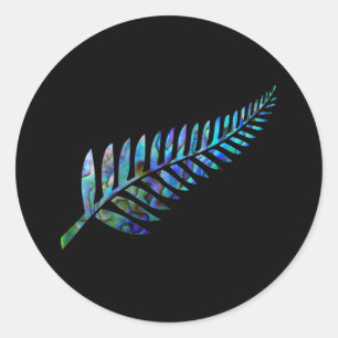 STICKER ROND NOUVELLE-ZÉLANDE KIWI FERN SIMPLE PAUA