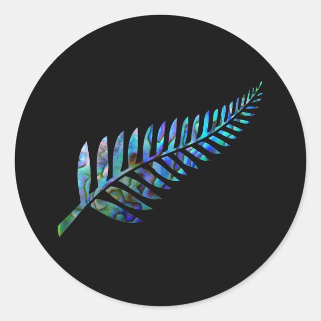 STICKER ROND NOUVELLE-ZÉLANDE KIWI FERN SIMPLE PAUA (Devant)