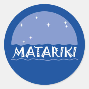 Sticker Rond Nouvelle-Zélande Sept Soeurs Maori MATARIKI 1a