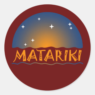 Sticker Rond Nouvelle-Zélande Sept Soeurs Maori MATARIKI 1b