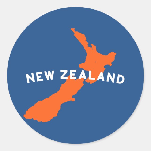 Sticker Rond Nouvelle-Zélande Silhouette (Devant)