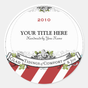 Sticker Rond Nouvelles vintages de Noël de confort et de joie