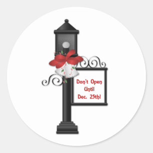 Sticker Rond N'ouvrez pas jusqu'à l'autocollant de Noël du 25 d