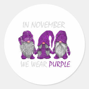 Sticker Rond Novembre Nous Portons Violet - Alzheimer