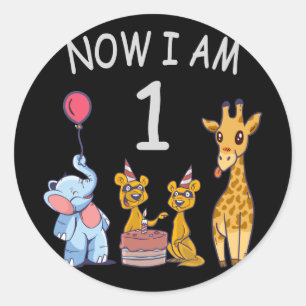 Sticker Rond Now I le 1er jour du Birthday