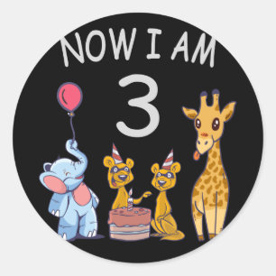 Sticker Rond Now I le 3e jour du Birthday