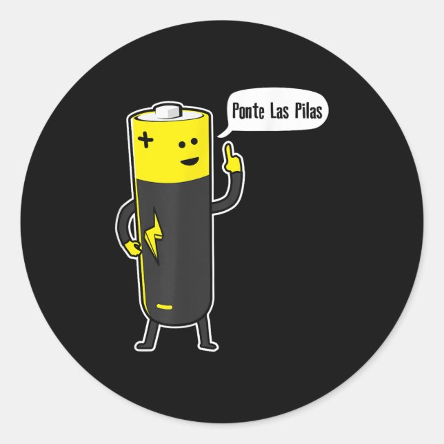 Sticker Rond Nte Las Las Battery Motivational  (Devant)
