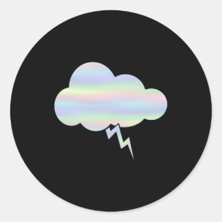Sticker Rond Nuage de foudre