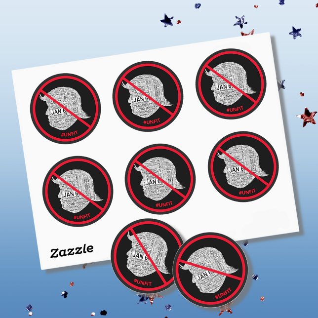 Sticker Rond Nuage de mots anti-Donald-Trump (Créateur téléchargé)