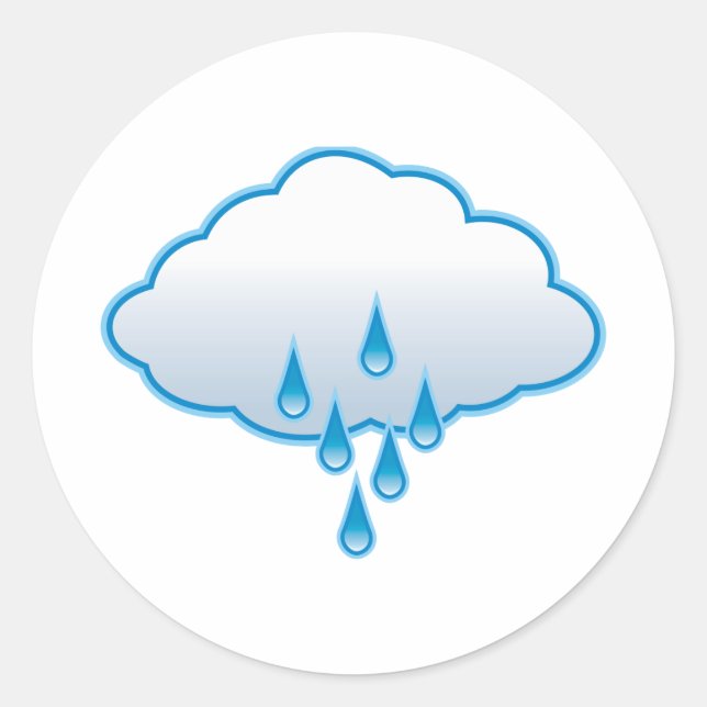 Sticker Rond Nuage de pluie (Devant)
