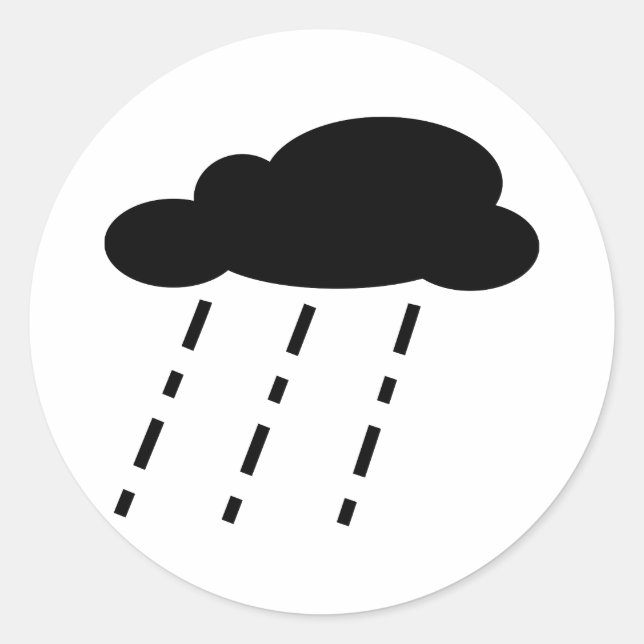 Sticker Rond Nuage de pluie (Devant)