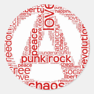 Sticker Rond Nuage mondial en forme d'anarchie