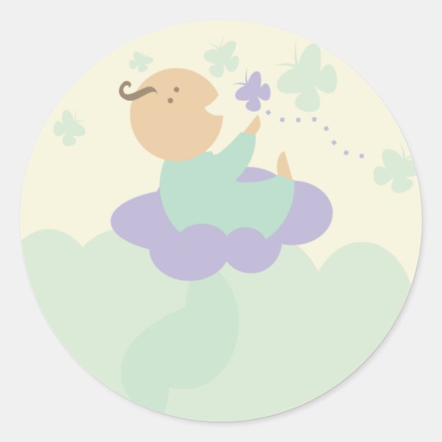Sticker Rond nuage paradisiaque produits bébé emballage cadeau  (Devant)