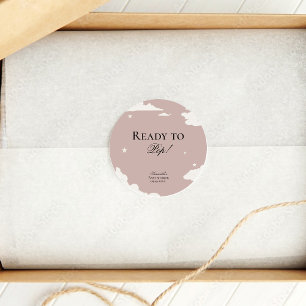 Sticker Rond Nuage rose rustique minimaliste Prêt pour la pop b