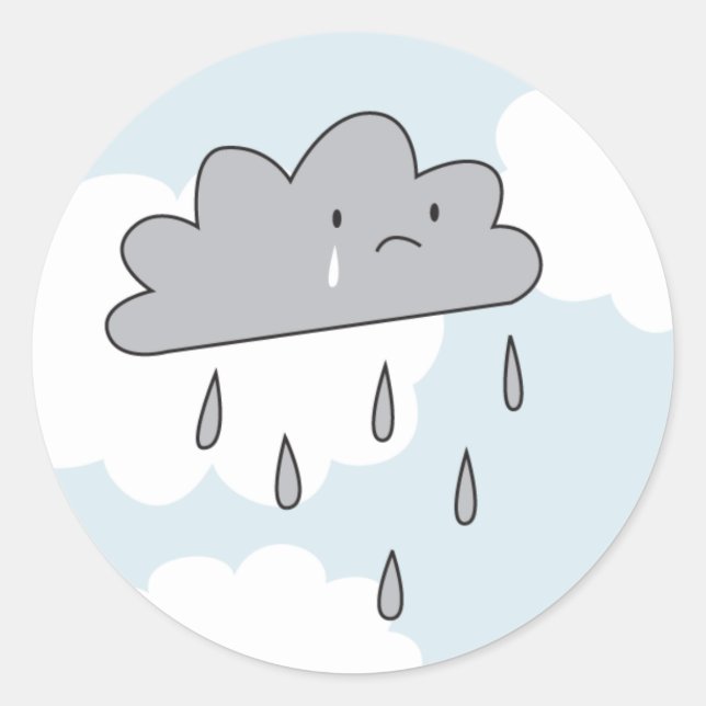 Sticker Rond Nuage triste (Devant)