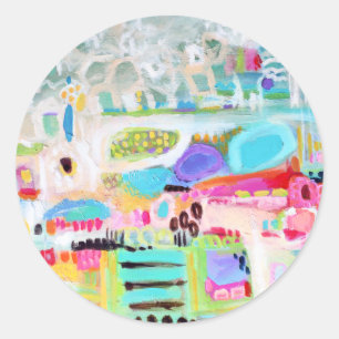 Sticker Rond Nuages Abstraits