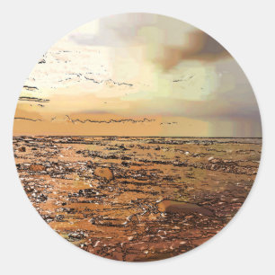 STICKER ROND NUAGES DE TEMPÊTE