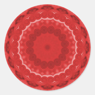 Sticker Rond Nuances de Kaleidoscope rouge