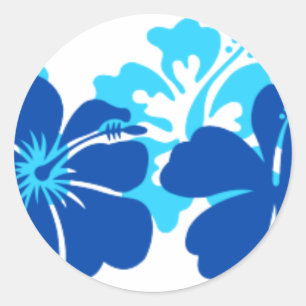 Sticker Rond Nuances d'hibiscus bleu