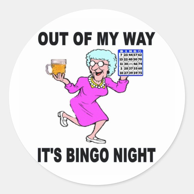 STICKER ROND NUIT BINGO (Devant)