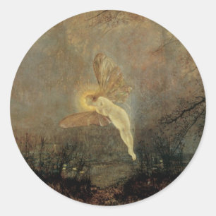 Sticker Rond Nuit de mi-été par Grimshaw, Art Victorien Vintage