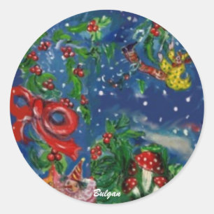 STICKER ROND NUIT DE NOËL