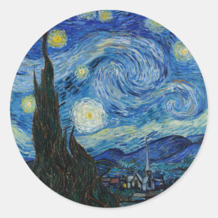 Sticker Rond Nuit étoilée   Vincent van Gogh